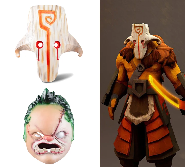 Игра Dota 2 Juggernaut Yurnero Pudge Косплей Маска латекс взрослых унисекс шлемы реквизит
