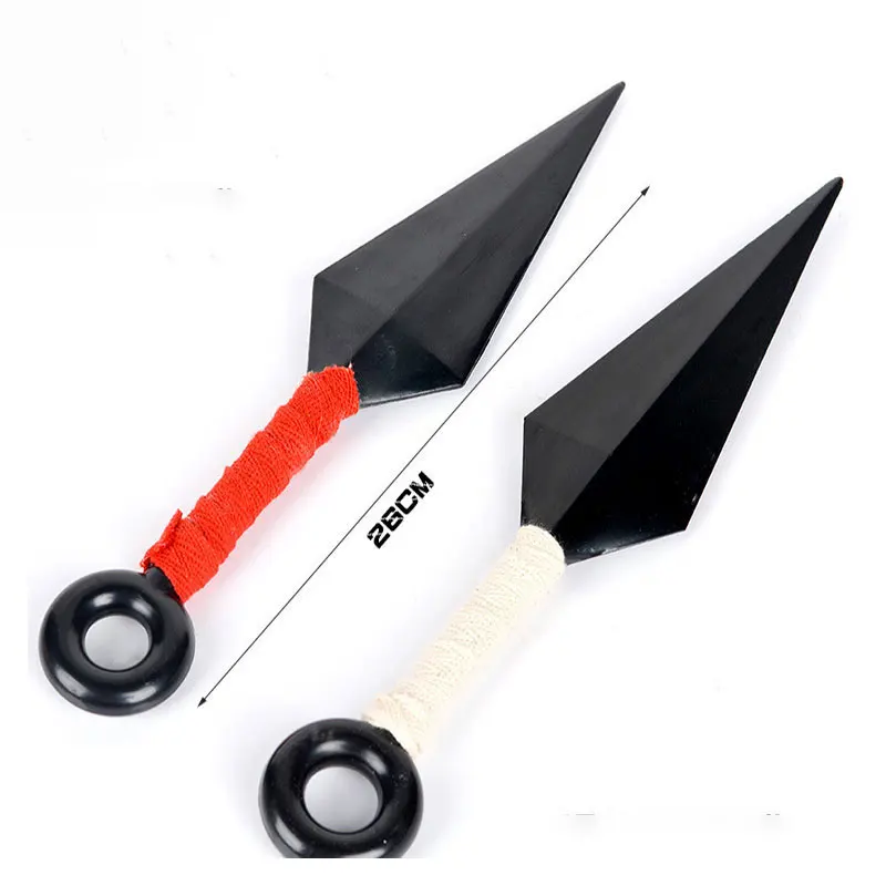 Аниме Наруто кунай нож косплей японский ниндзя Саске школьник мальчик пластик крутой реквизит Экспо черный красный оружие и коробка