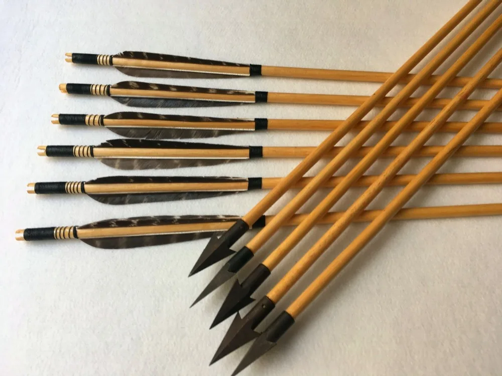 

12PK gray Markings Hunting Broadheads Cedar Wood Arrows Archery Recurve bow