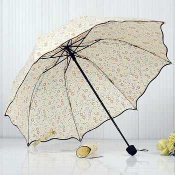 

Super Anti-uv Sun Protect Umbrella 3 Folding Parasols Rain Umbrellas