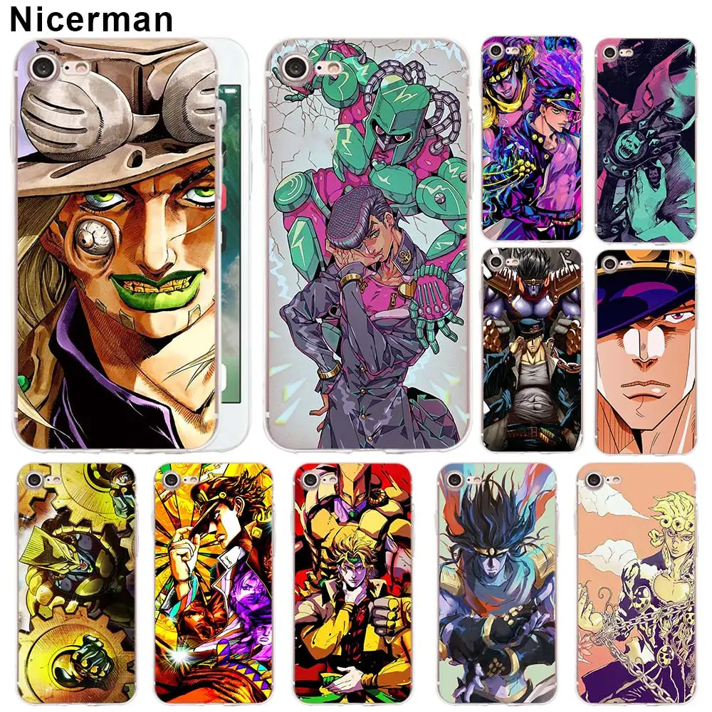 

Clear TPU Case for iPhone X XS XR XS Max 7 8 Plus 6 6s Plus 5 5S Cover JoJo's Bizarre Adventure JoJo Soft Silicone case