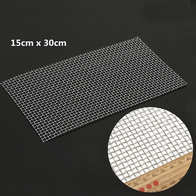 5/8/20/30/40 Mesh Stainless Steel Woven Cloth Screen Wire Filter Sheet 15*30cm