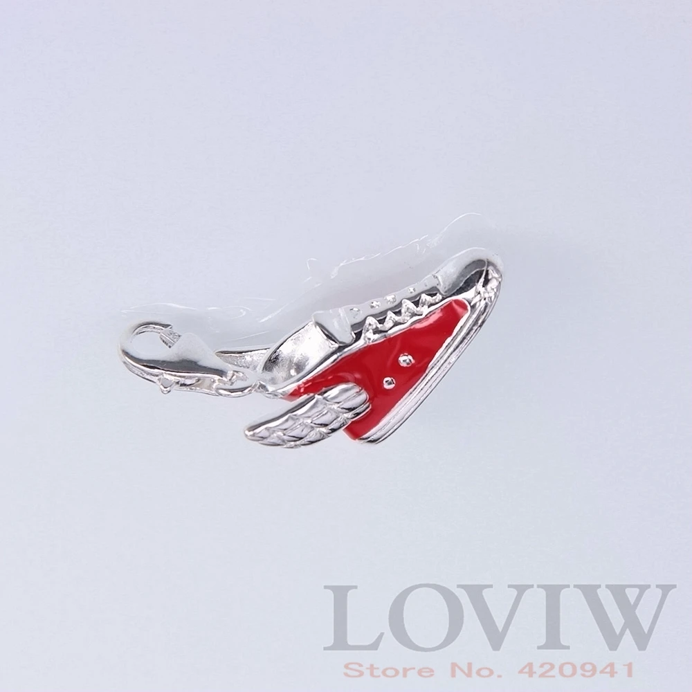

RED SHOE with Wings CHARMS pendant Fit Bracelet European NEW winged sneaker CHARM Jewelry GIFT for women thomas sabor fashion
