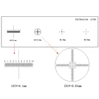 926 0.01mm Microscope Slides Reticle Calibrating Slide Ruler Cross Microscope Calibration Ruler Stage Micrometer 2