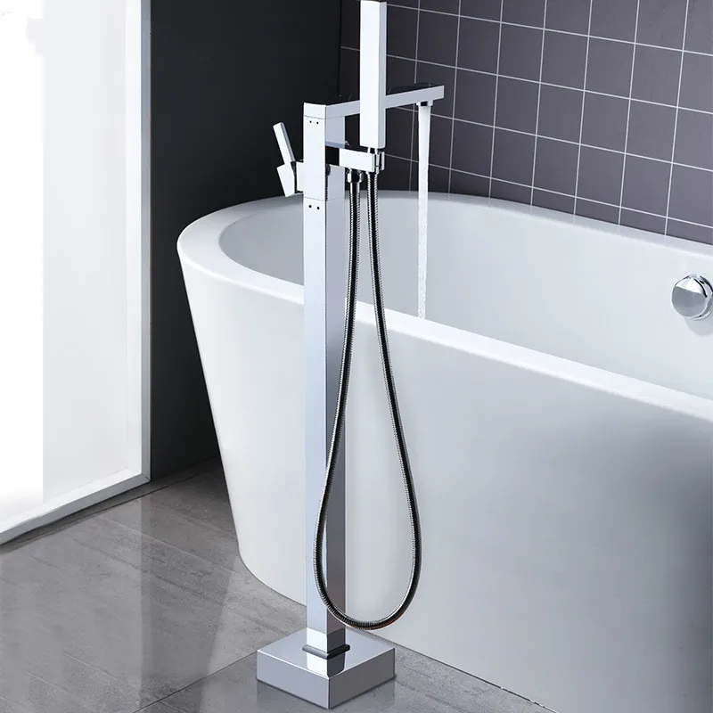 

35MM spool floor bathtub faucet chaise faucet hot and cold water square Bathroom faucet tools