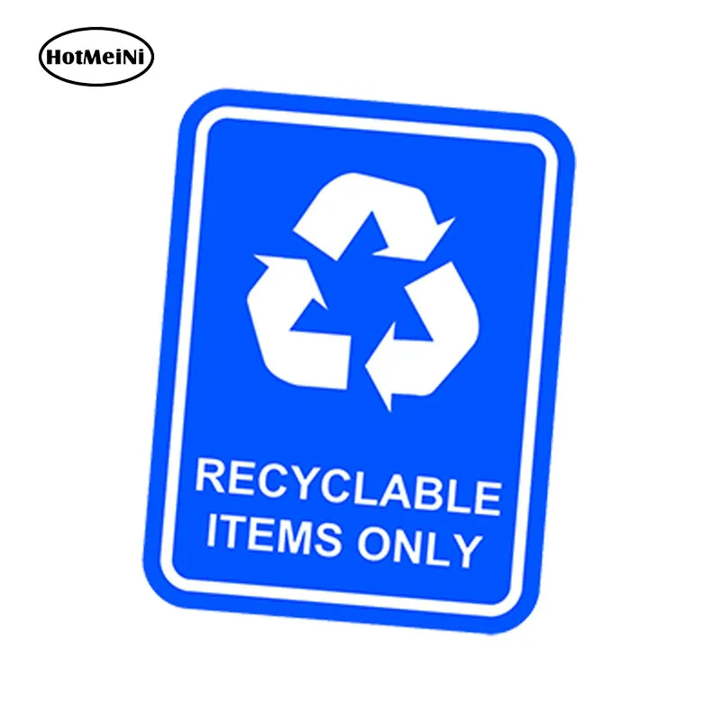HotMeiNi 13cm x 9.75cm Car Styling Recyclable Items Only Sticker Blue