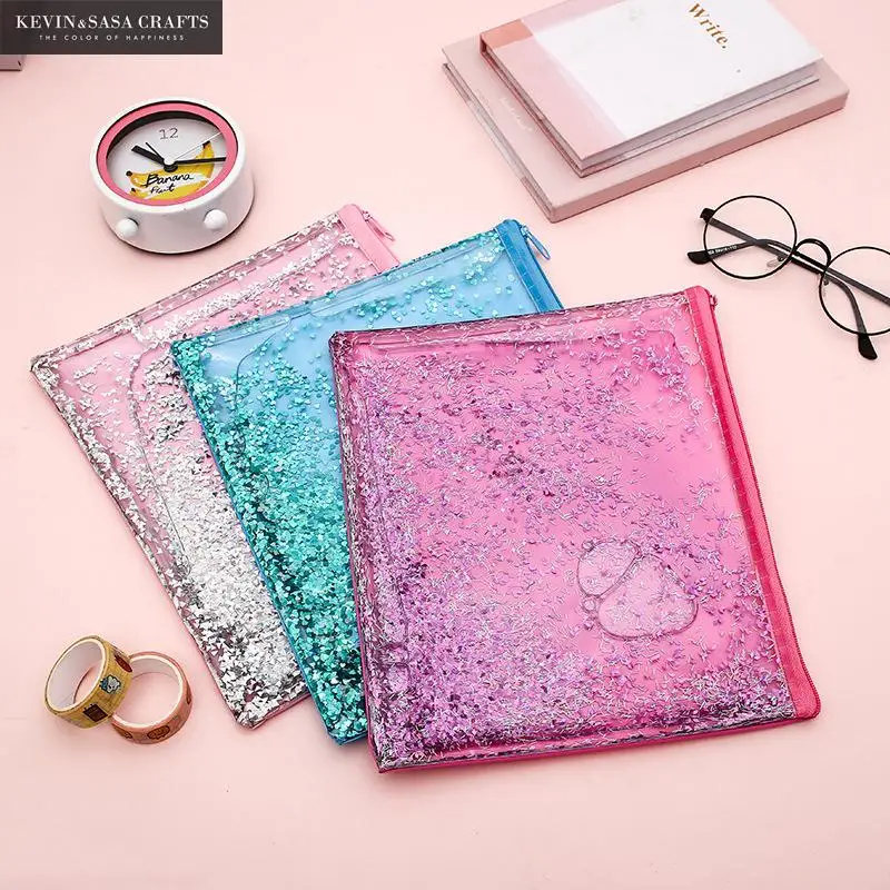 

A5 File Folder Document Bag 1Pc Sell Quality A4 Paper Stationery Document PVC Folder Office File Folders Kawaii School Tools
