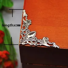 Филигрань Треугольники цветок Обертывания кабошон, Древний посеребренные углу, Flatback Металл Украшения Скрапбукинг, 42*42*57 мм, 10 шт.