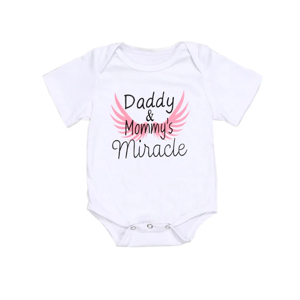 

MUQGEW Kids Outfits Girls Boys Summer Outfits Newborn Kids Baby Girls Boys Clothes Father's Day Letter Print Romper Bodysuit