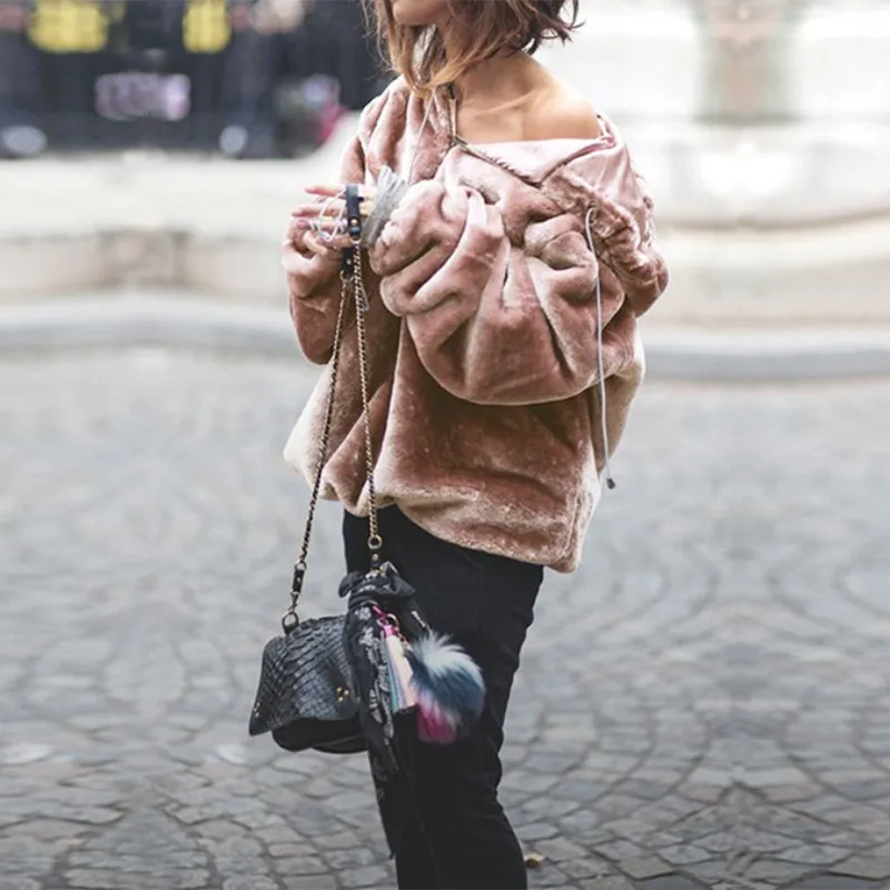 Gladiolus 2018 Autumn Winter Faux Fur Coat Women Long Sleeve Zipper Furry Loose Warm Hooded Jacket Women Coat Fashion Overcoat (14)