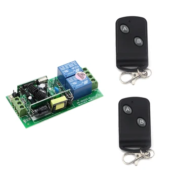 

AC 85-250 V 10A 2 CH RF Wireless Remote Control Switch System Receiver Board and Two Button Transmitter 315/433mhz