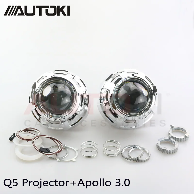 Автомобильные фары для стайлинга Q5 3 0 дюймов HID Bi xenon линзы проектора + Apollo кожухи