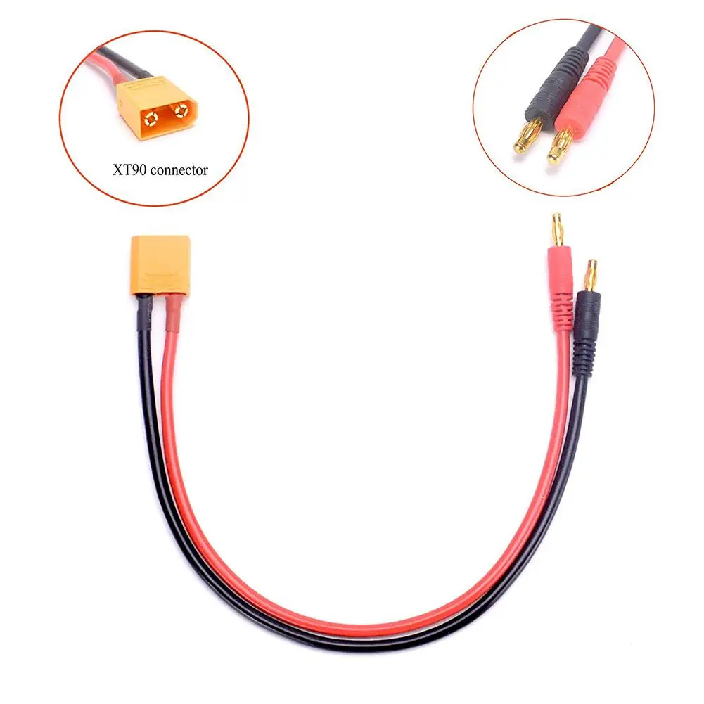 Зарядный кабель с банановыми штекерами XT90 4 мм 40 см 12AWG/14AWG для Imax B6|Детали и
