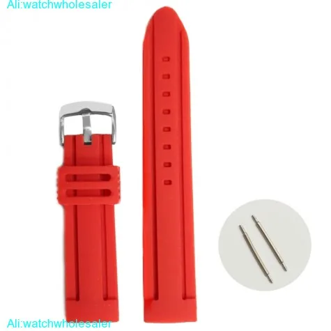 22mm Love Red Color Silicone Jelly Rubber Ladies Watch Band Straps WB1072F22JB