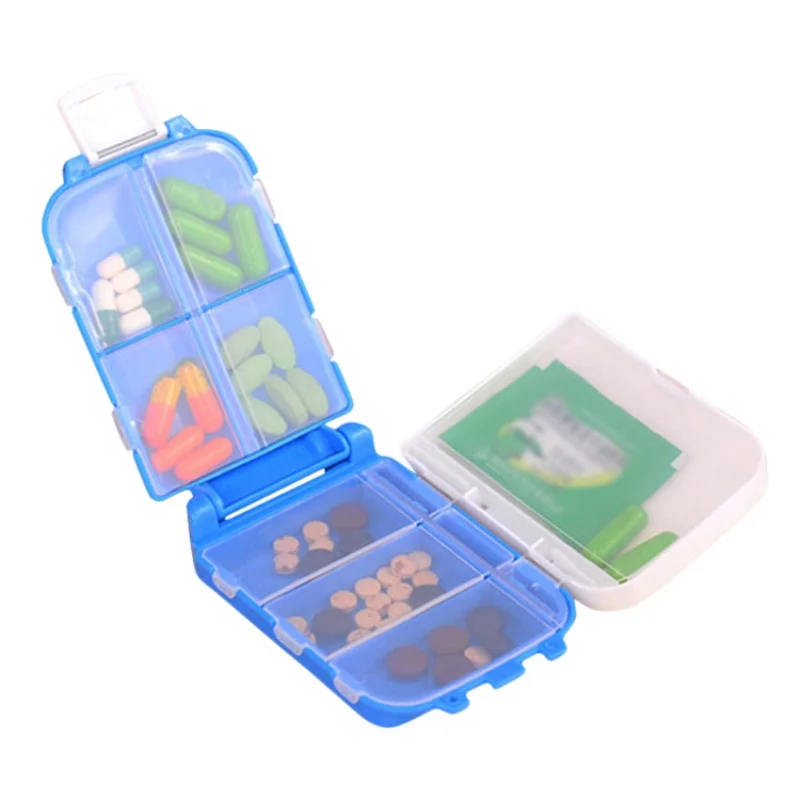 

10*6.6*3.5cm Weekly Sort Folding Vitamin Medicine Drug Pill Box Makeup Storage Case Container Cases SZ