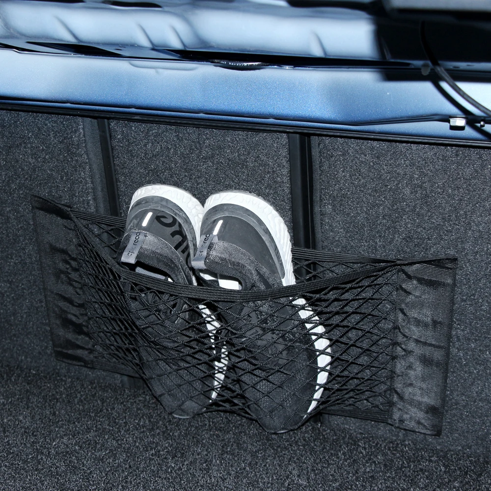 

Car Back Rear Trunk Seat Elastic String Net Magic Sticker Mesh Storage Bag Pocket Cage Auto Organizer Seat Back Bag 40*25cm