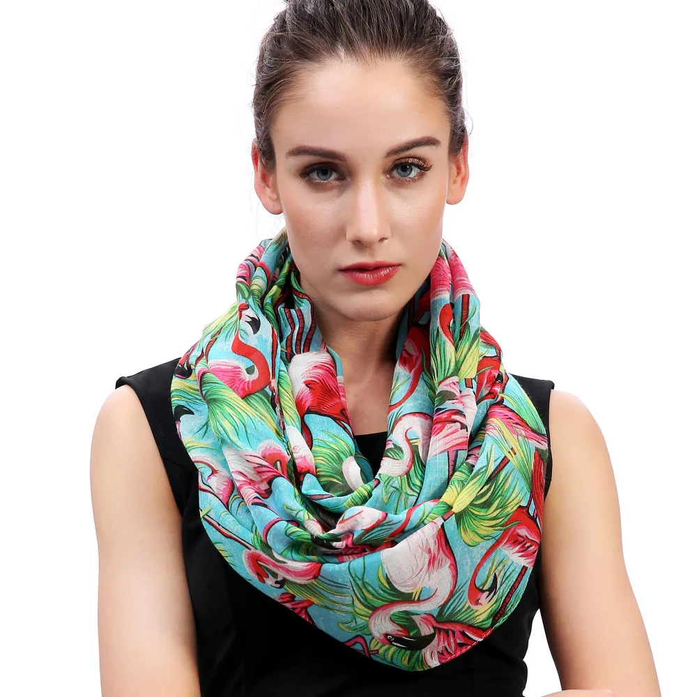 

Flamingo Print Infinity Loop Snood Scarf Scarves Women's Gift Accessories