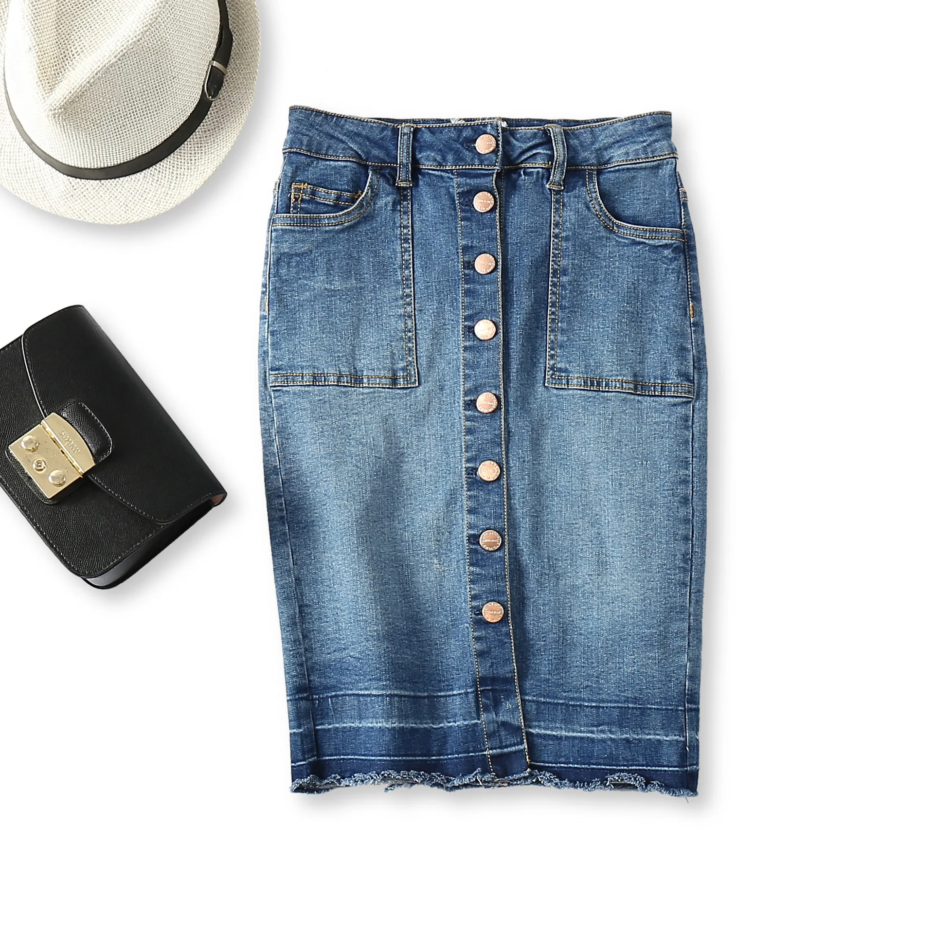 Summer New Style Retro Fashion Vintage Women Slimming Denim Skirt