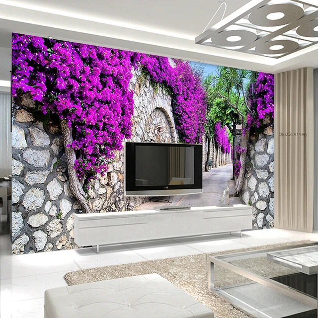 Online-Shop Modische Innen Design Lila Wand Trail 3D Tapete Für ... Online-Shop Modische Innen Design Lila Wand Trail 3D Tapete Für ...