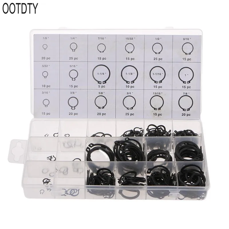 

300Pcs 1-14" E-Clip Snap Circlip Kits Retaining Ring Retention of Bearings Assortment Case