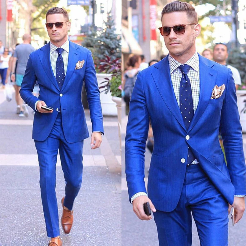 cocktail attire blue suit