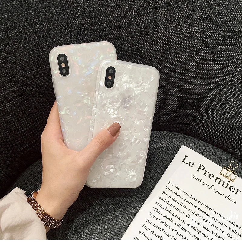 For IPhone 7 Case IPhone XS Max Case XR X 6 6s 8 Plus Glitter Dream Shell Pattern Phone Cover Luxury Silicone Cover For Iphone X