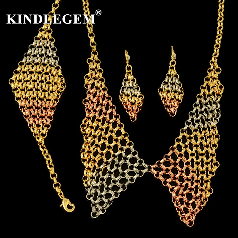 

Kindlegem Designer Exquisite Dubai Jewelry Set Luxury Rose Gold Silver Color Nigerian Wedding African Butterfly Jewelry Set