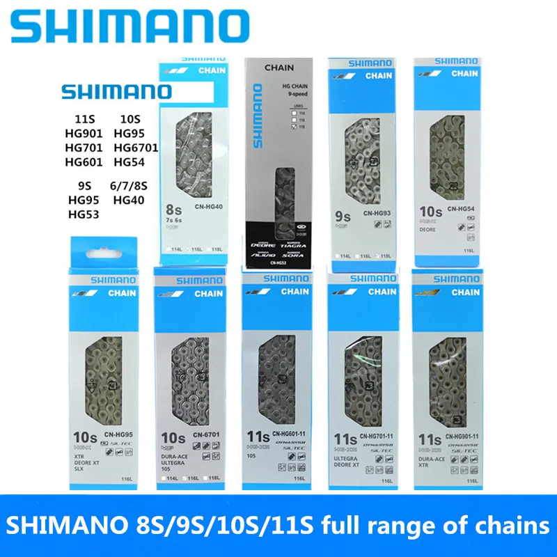 

Original SHIMANO 6/7/8S HG40 9S HG93/53 10S HG95/6071/54 11S HG601/701/901 brand new with box chain 116 segment