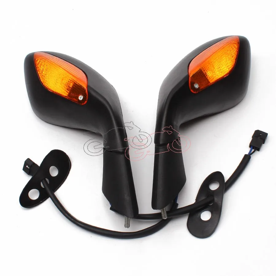 

For Aprilia RSV 1000 RSV1000 2004-2008 Motorcycle Rear View Mirrors Side Rearview+Integrated Turn Signals Mirror Amber Light