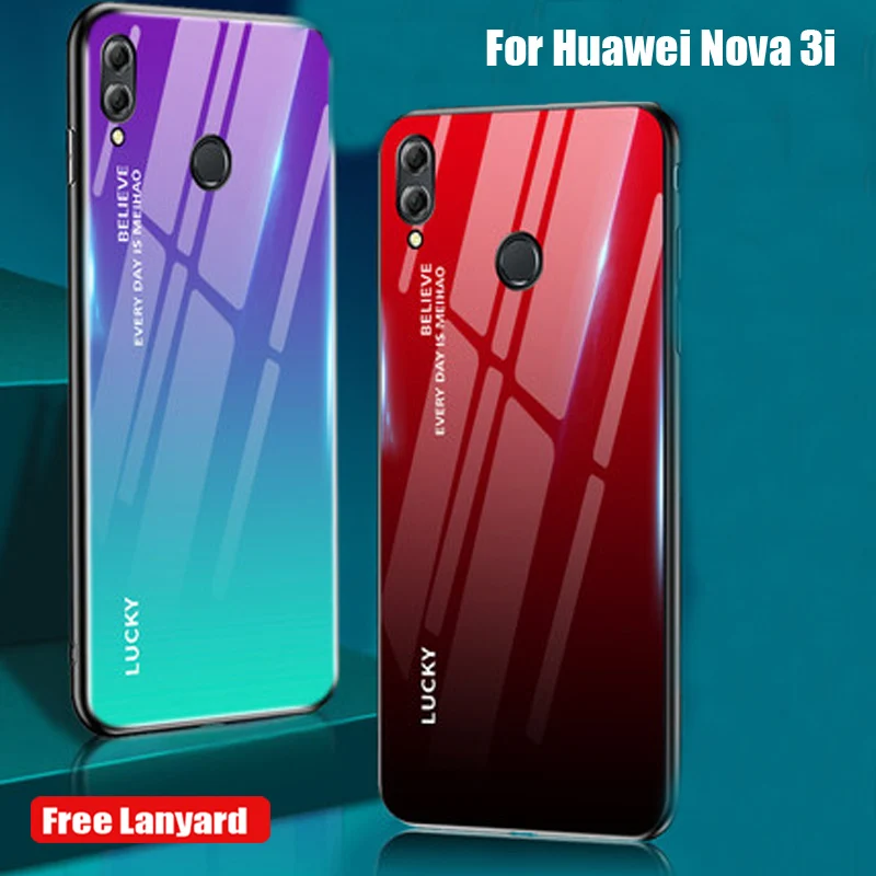 6 3 дюйма для Huawei Nova 3i Чехол мобильного телефона i закаленное стекло задняя крышка