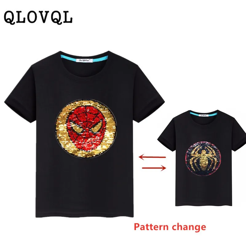 

Summer Boys T-Shirts Cartoon Magic Sequin Reversible Cotton Boys Shirts Casual T Shirt for Teen Boys Tops Tee 3-12Y