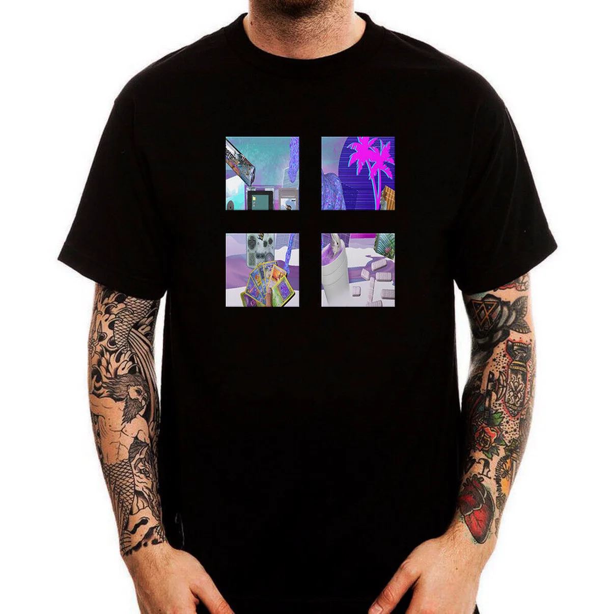 

Icons Logo Retro Future Aesthetic Vaporwave Trendy s Cotton T-shirt Tee