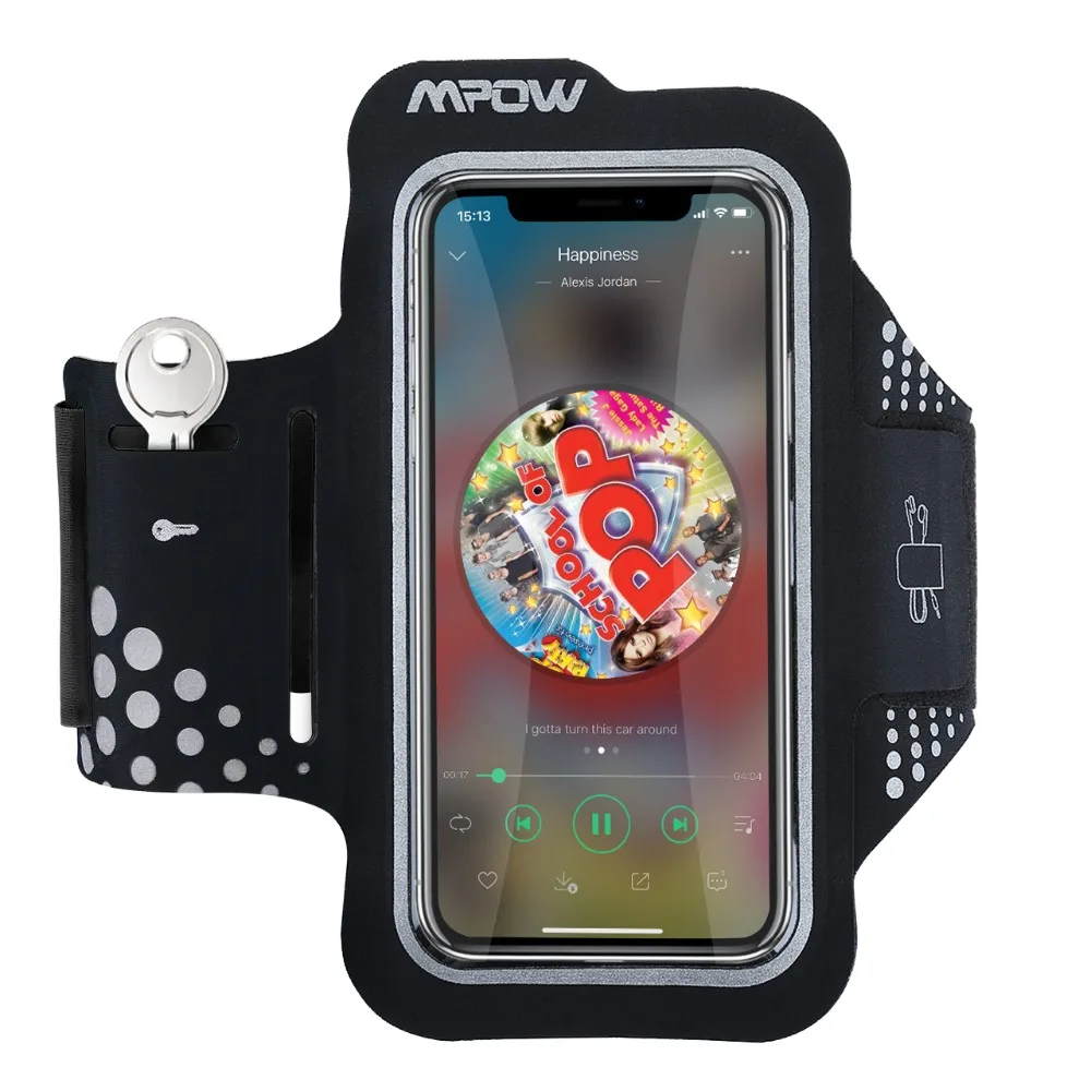 Mpow 5,1 дюймов нарукавный ремень для бега спортивный нарукавник Sweatproof для iPhone Xs samsung Xiaomi huawei с кармашком для наушников