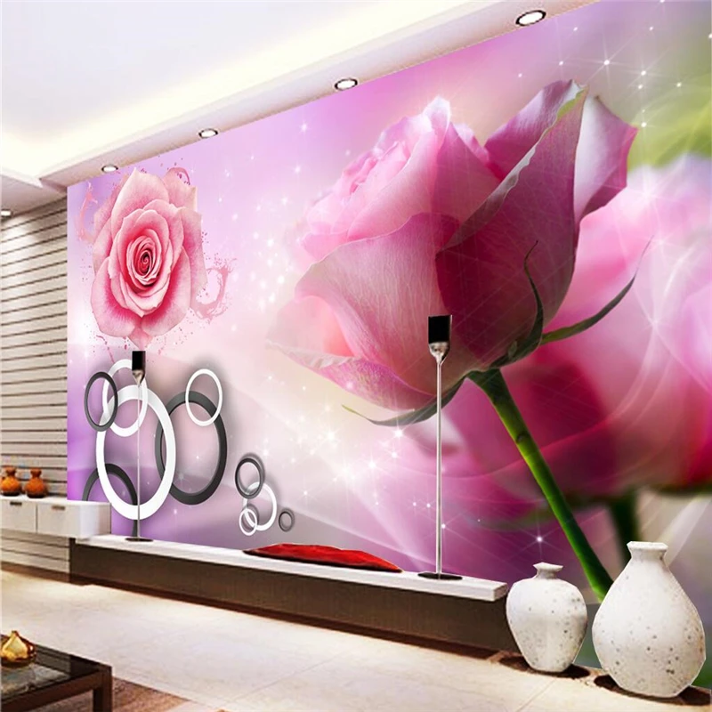 

beibehang Custom Photo Wallpaper 3D Fresco HD Large Roses TV Backdrop papel de parede wall paper wallpaper for walls 3 d