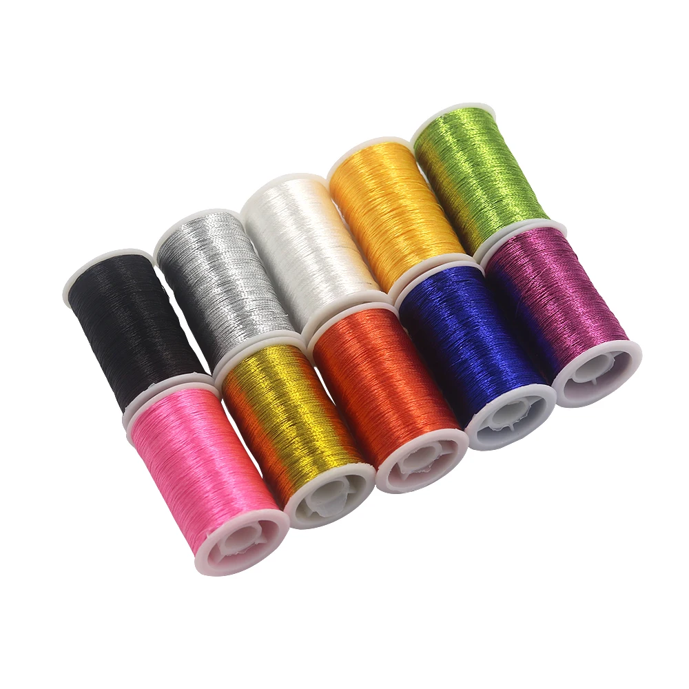 

10pcs 80M Metallic Embroidery Threads Crochet Knitting Yarn Cross Stitch Threads DIY Sewing accessories