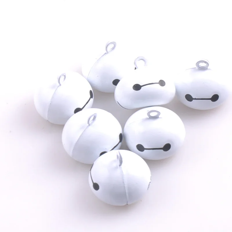 

White Iron Loose Beads Cartoon Jingle Bells Christmas Decoration Pendants DIY Crafts 21mm 10pcs CP0587