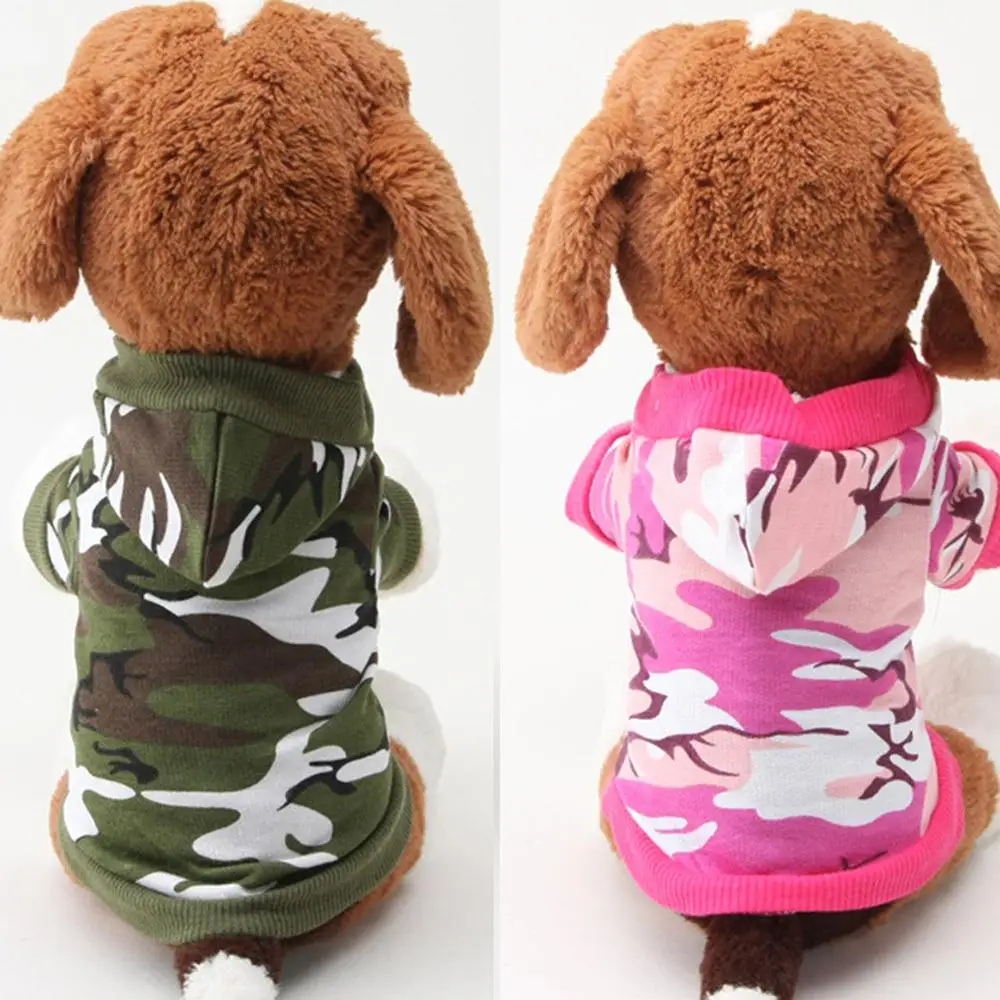 Одежда для собак, чихуахуа, камуфляжная толстовка, зимняя теплая толстовка, футболка, верхняя одежда из хлопка, одежда для маленьких собак