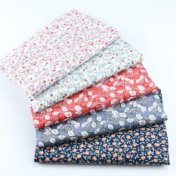 

Cotton Fabric The Cloth Patchwork Fabrics By The Meter Clothing For Needlework Small Floral Small Leaves 50*160cm D20