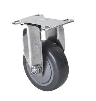 

2PCS EDL Light 3 Inch Casters Wheels 80Kg Polyurethane Wheels Castors Plate Bearing Fixed Swivel Industrial Chrome for trolley