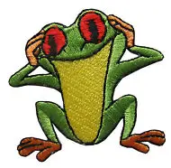 Изготовленная на заказ Высококачественная нашивка для вышивания животных по индивидуальному заказу, нашивка с аппликацией в виде лягушки по низкой цене