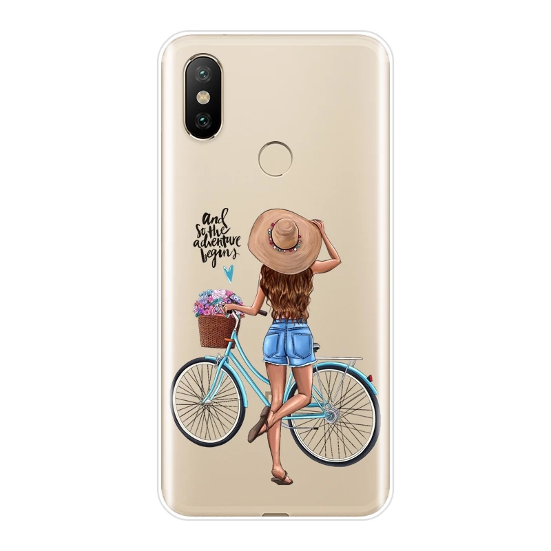 Эстетичный Черный силиконовый чехол для телефона девочек Xiaomi MI A1 A2 LITE 8 SE мягкая