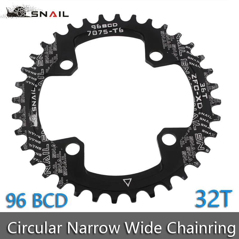 Круглая Звездочка для горного велосипеда SNAIL 32T 34T 36T 96BCD|narrow wide|bicycle chainwheelmtb chainwheel |
