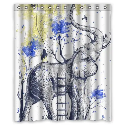 High Quality Elephant Art Custom Shower Curtain Bathroom Decor Free High Quality Elephant Art Custom Shower Curtain Bathroom Decor Free Shipping 36x72 48x72 60x72