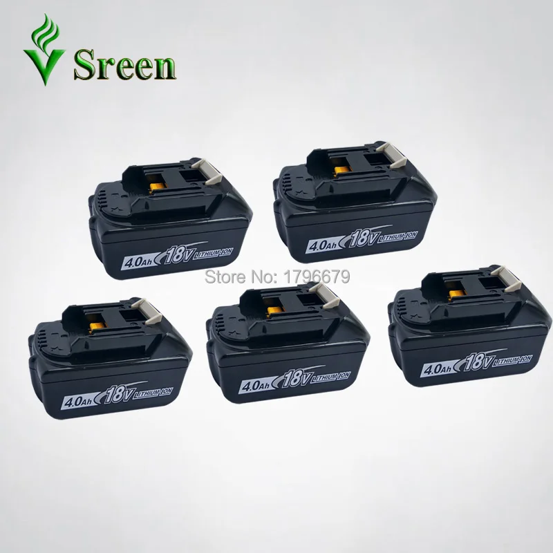 

5PCS 4000mAh Rechargeable Power Tool Battery Lithium Ion Replacement for Makita 18V BL1830 BL1840 LXT400 BL1815 Accumulator