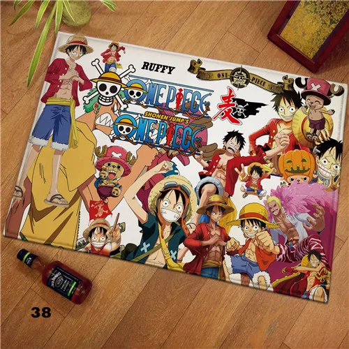 Style 7 Забавный мультяшный Luffy цельный Коврик для двери кружка манга плюшевый напольный ковер для комнаты нескользящий Коврик - Цвет: Style 7