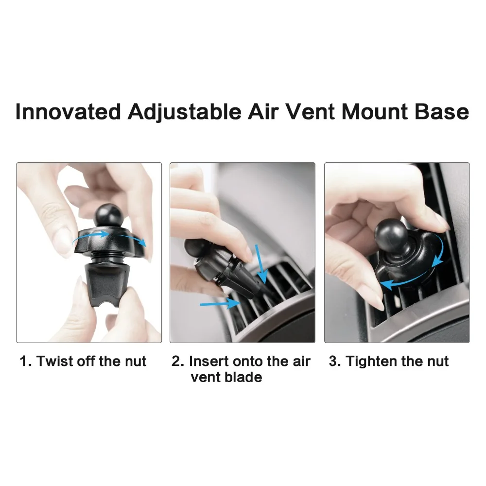 GPS Vent Mount APPS2Car Air Vent GPS Mount for Garmin Nuvi Serie 3.5 to 6 inch GPS [Strong Adjustable Mount Base]