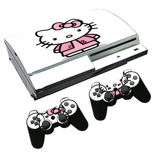 Hello kitty наклейка для PS3 Fat playstation 3 консоль и контроллеры для PS3 Skins Наклейка виниловая пленка - Цвет: 0243