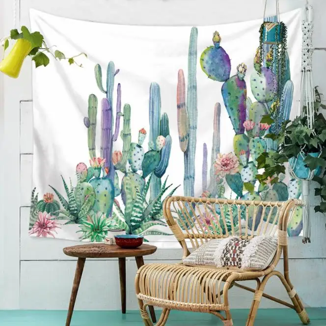 

Wall Hanging Cactus Tapestry Cotton Bohemian 200*150cm Cover Beach Towel Throw Blanket Picnic Yoga Mat Home Decoration Textiles