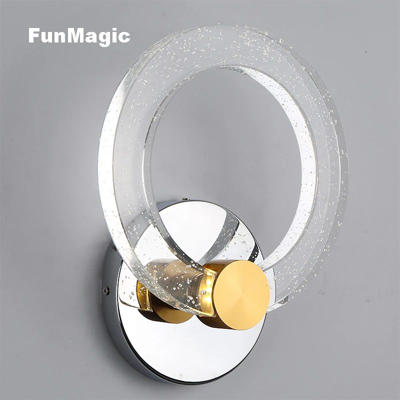 

Post-modern Bubble Crystal Ring LED Wall Lamp Bedroom Bedside Light Living Room Aisle Corridor LED Lighting Wall Mounted Sconces