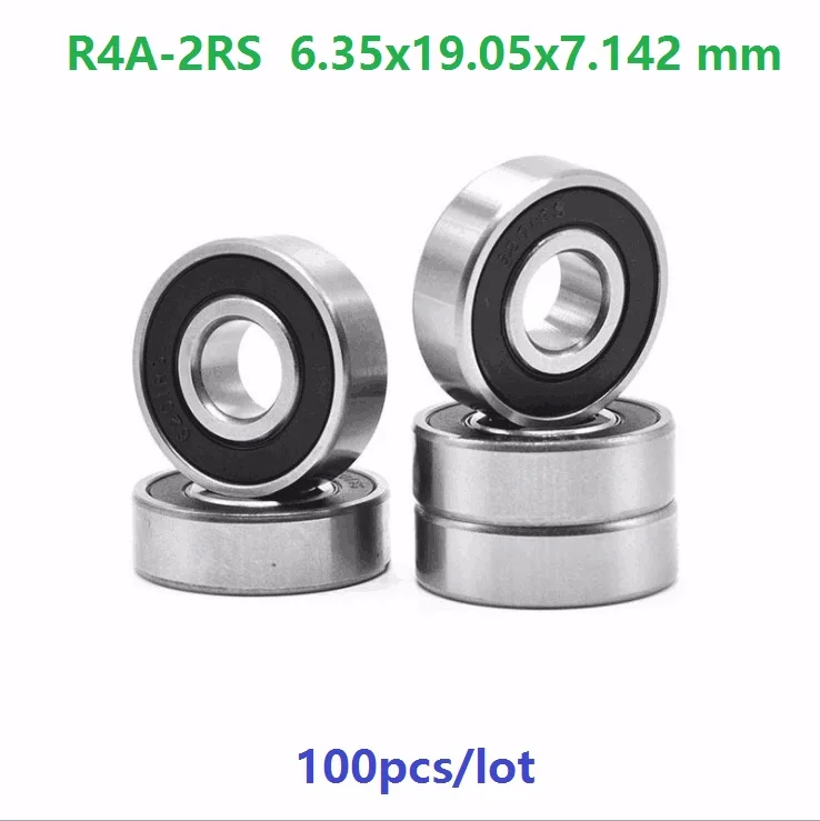 

100pcs/lot R4A-2RS R4ARS R4A 2RS 1/4" x 3/4" x 9/32 inch shielded bearing Deep Groove Ball bearing Miniature 6.35x19.05x7.142 mm